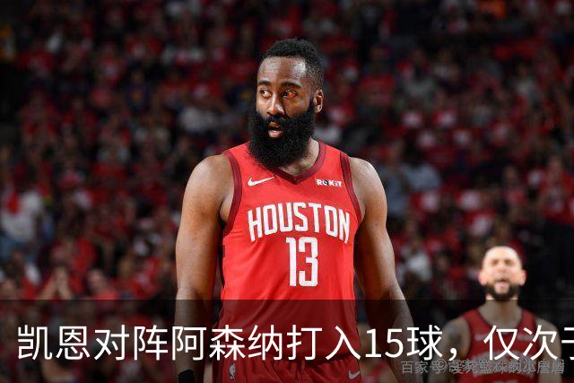 凯恩对阵阿森纳打入15球，仅次于对阵埃弗顿和莱斯特城